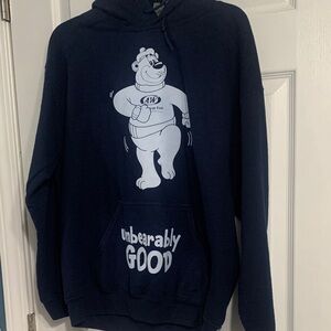 A&W restaurant Navy Blue Graphic Hoodie Sweatshirt